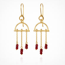 Load image into Gallery viewer, Amira Earrings Ruby Gold
