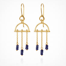 Load image into Gallery viewer, Amira Earrings Sapphire Gold