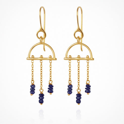 Amira Earrings Sapphire Gold