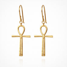Load image into Gallery viewer, Ankh Earrings Gold
