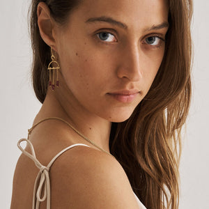 Amira Earrings Ruby Gold