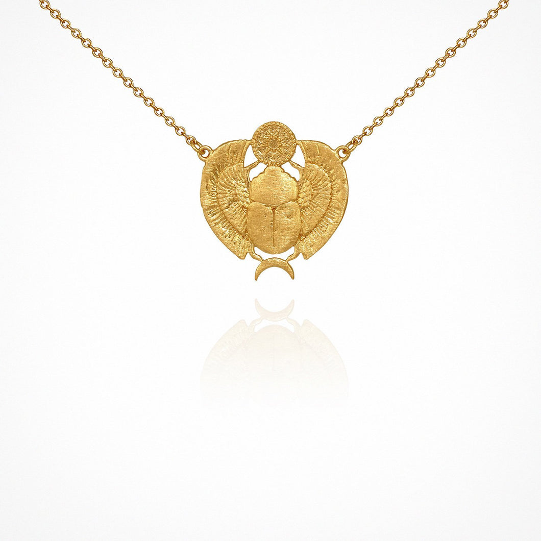 Scarab Necklace Gold
